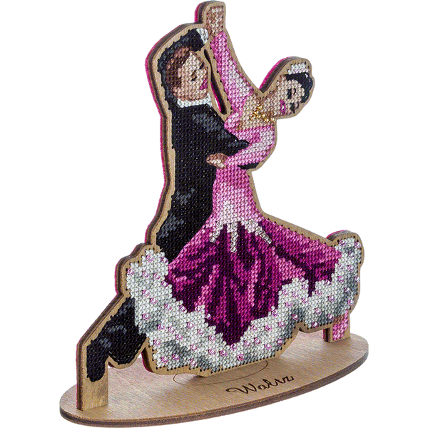 Wooden Cross-Stitch Kit &ndash; &ldquo;Waltz Dancers&rdquo; FLW-025