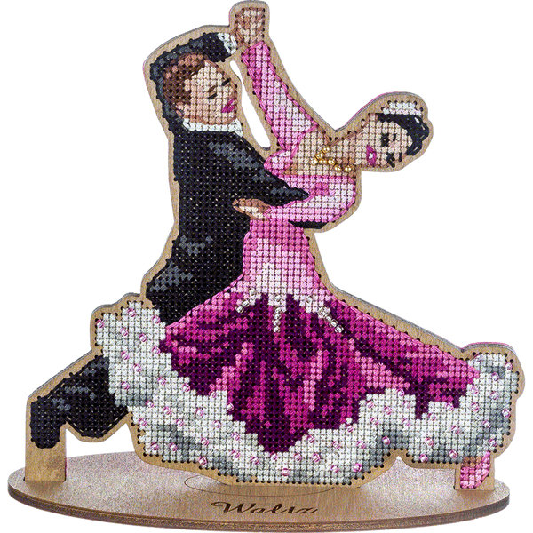 Wooden Cross-Stitch Kit &ndash; &ldquo;Waltz Dancers&rdquo; FLW-025