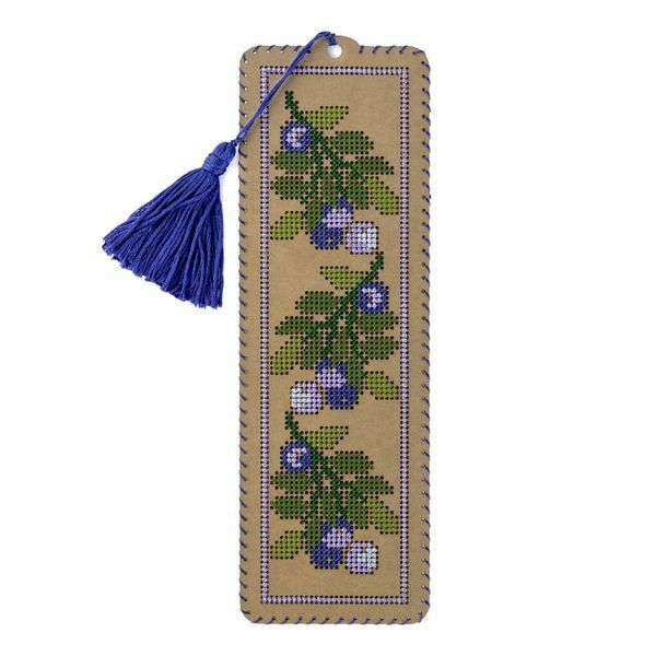 Craft Cardboard Embroidery Kit &ndash; &ldquo;Bookmark &ndash; Blueberry&rdquo; WLZ-006