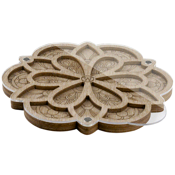 Bead Organizer Box &ndash; &ldquo;Harmony Flower&rdquo;, With Clear Lid FLZB-187