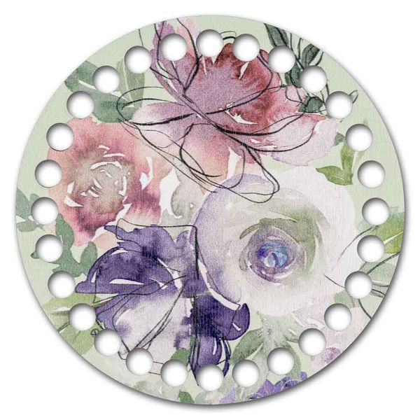 Floss Organizer &ndash; &ldquo;Watercolor Flowers, Round&rdquo; FLZ(P)-089