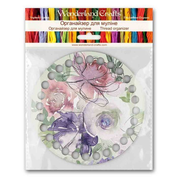 Floss Organizer &ndash; &ldquo;Watercolor Flowers, Round&rdquo; FLZ(P)-089