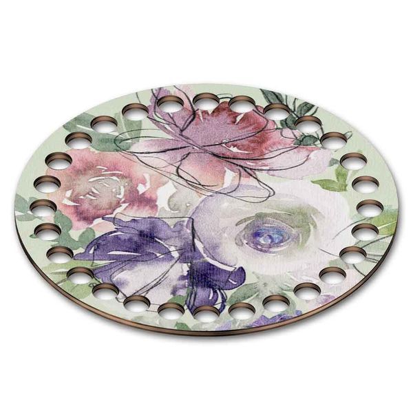 Floss Organizer &ndash; &ldquo;Watercolor Flowers, Round&rdquo; FLZ(P)-089