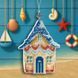 Plastic Cross-Stitch Kit &ndash; &ldquo;Christmas Ornament &ndash; Seaside Cottage&rdquo; (Double-Sided) FLX-144 FLX-144 photo 1