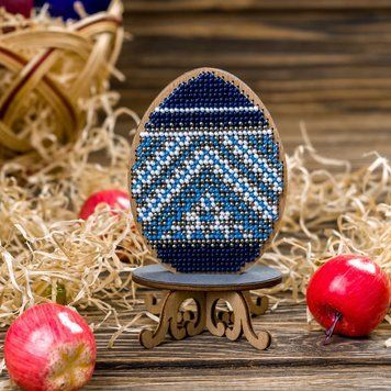 Wooden Bead Embroidery Kit &ndash; &ldquo;Easter Egg&rdquo; FLK-172
