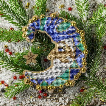 Wooden Bead Embroidery Kit &ndash; &ldquo;Moon Wizard&rdquo; FLK-454