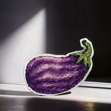 Plastic Cross-Stitch Kit &ndash; "Eggplant" (Double-Sided) FLX-046