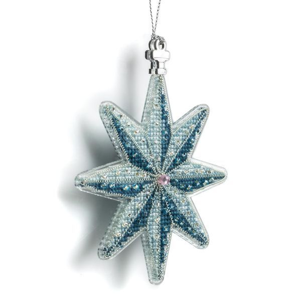 Plastic Cross-Stitch Kit &ndash; &ldquo;Christmas Ornament &ndash; Sea Star&rdquo; (Double-Sided) FLX-145