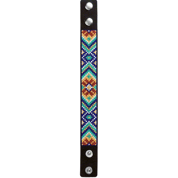 Faux Leather Cross-Stitch Kit &ndash; &ldquo;Bracelet&rdquo; (2.2 &times; 22 cm) FLHL-032 Black