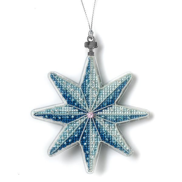Plastic Cross-Stitch Kit &ndash; &ldquo;Christmas Ornament &ndash; Sea Star&rdquo; (Double-Sided) FLX-145