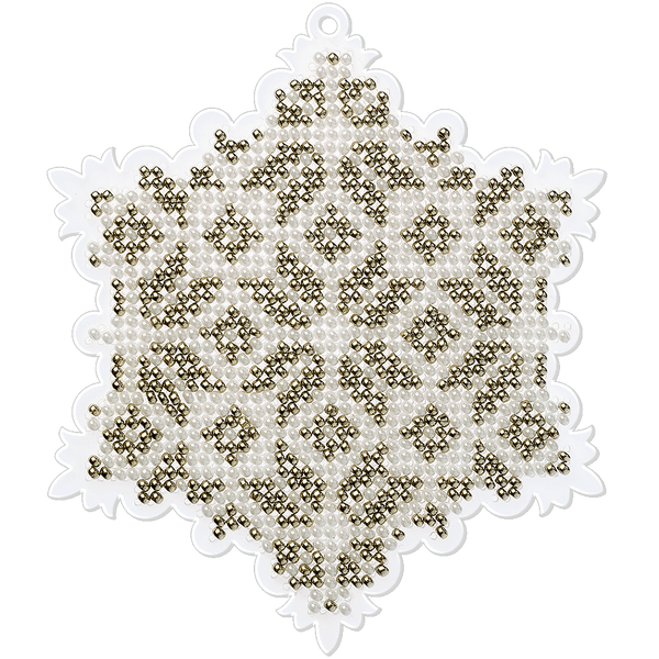 Bead Embroidery Kit (Plastic Base) &ndash; &ldquo;Christmas Ornament &ndash; Snowflake&rdquo; FLPL-010