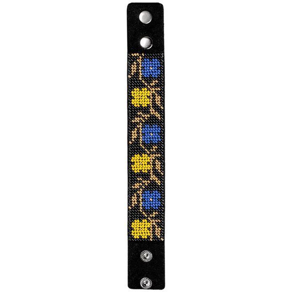 Faux Leather Bead Embroidery Kit &ndash; &ldquo;Bracelet&rdquo; (3 &times; 22 cm) FLBB-005 Black