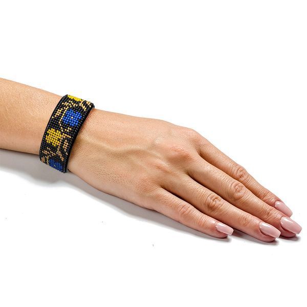 Faux Leather Bead Embroidery Kit &ndash; &ldquo;Bracelet&rdquo; (3 &times; 22 cm) FLBB-005 Black