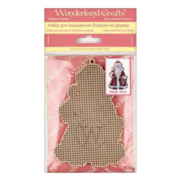 Wooden Bead Embroidery Kit &ndash; &ldquo;Christmas Ornament &ndash; Grandfather Frost (Slavic Santa)&rdquo; FLK-323