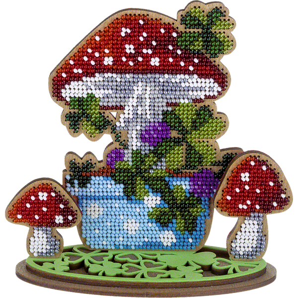 Wooden Bead Embroidery Kit &ndash; &ldquo;Fairy Amanita&rdquo; FLK-404