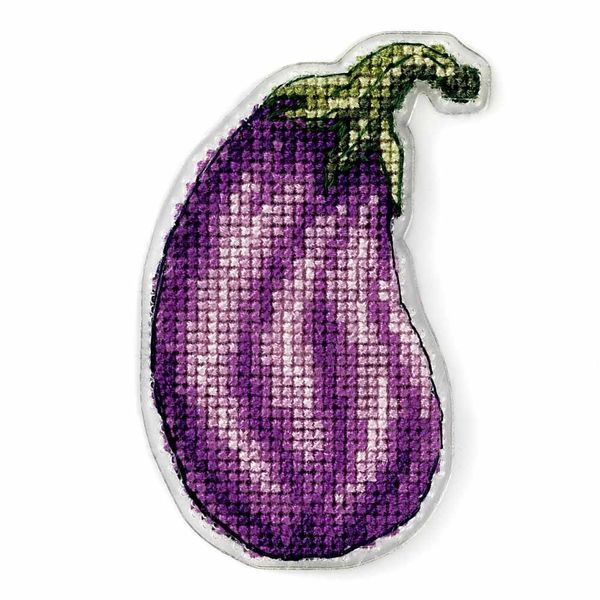 Plastic Cross-Stitch Kit &ndash; "Eggplant" (Double-Sided) FLX-046