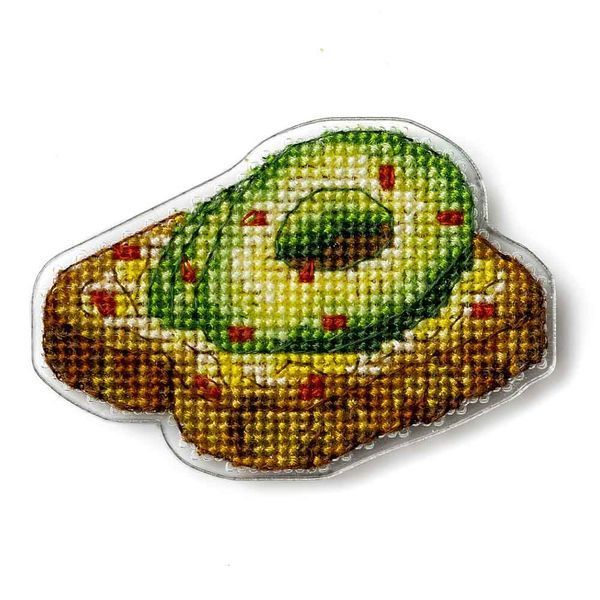Plastic Cross-Stitch Kit &ndash; "Avocado Toast" (Double-Sided) FLX-111