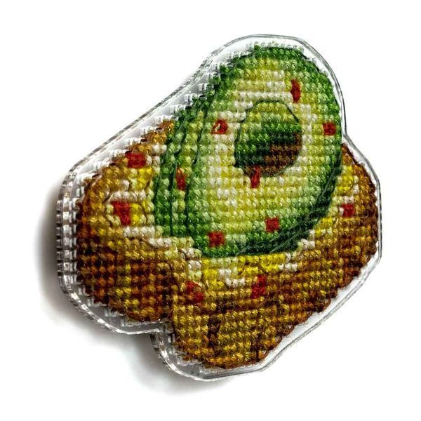 Plastic Cross-Stitch Kit &ndash; "Avocado Toast" (Double-Sided) FLX-111