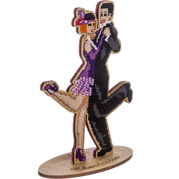 Wooden Cross-Stitch Kit &ndash; &ldquo;Charleston Dancers&rdquo; FLW-026