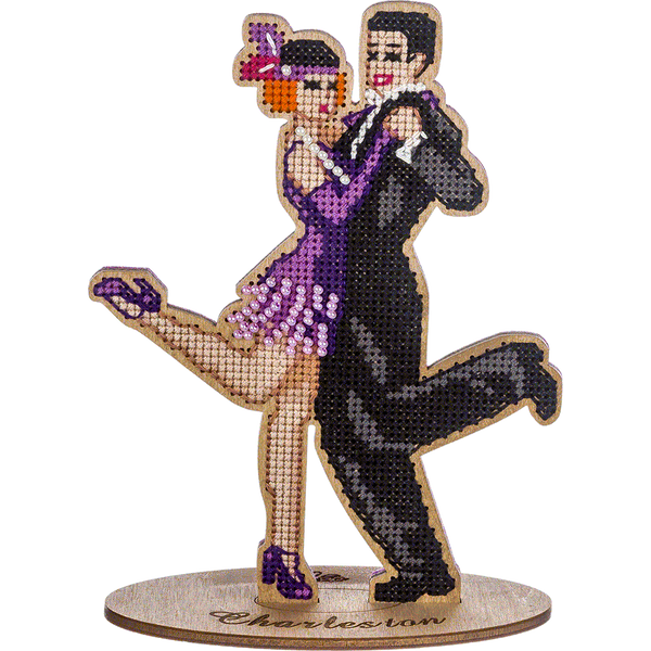 Wooden Cross-Stitch Kit &ndash; &ldquo;Charleston Dancers&rdquo; FLW-026