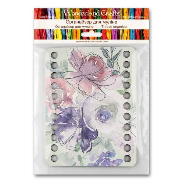 Floss Organizer &ndash; &ldquo;Watercolor Flowers, Rectangular&rdquo; FLZ(P)-090