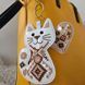 Faux Leather Bead Embroidery Kit &ndash; &ldquo;Bag Charm Kitten with Heart&rdquo; FLBB-180 FLBB-180 photo 1