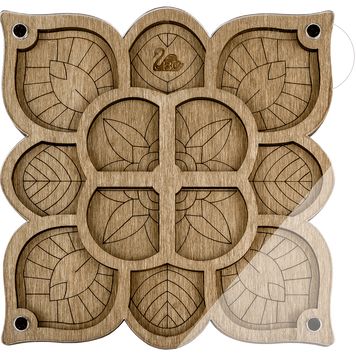 Bead Organizer Box &ndash; &ldquo;Floral Stained Glass&rdquo;, With Clear Lid FLZB-024
