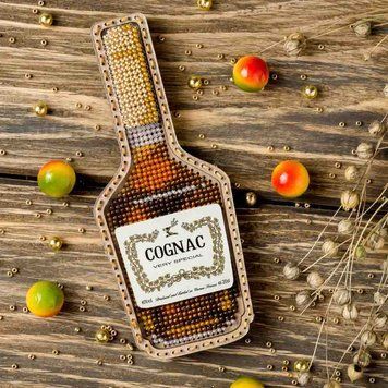 Wooden Bead Embroidery Kit &ndash; &ldquo;Cognac Bottle&rdquo; FLK-355
