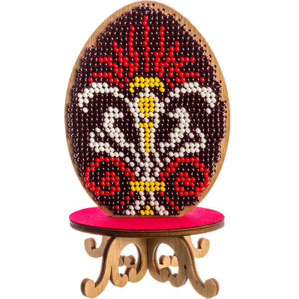 Wooden Bead Embroidery Kit &ndash; &ldquo;Easter Egg&rdquo; FLK-173