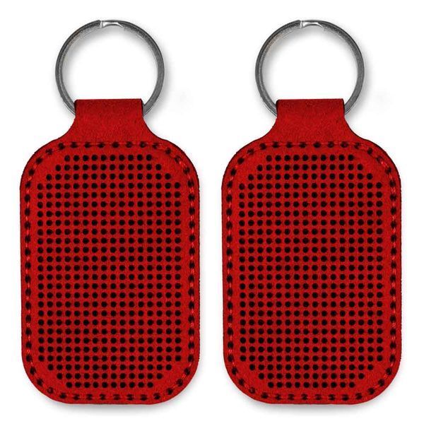 Faux Leather Embroidery Blank &ndash; &ldquo;Keychain&rdquo; FLBE(BB)-057 Red