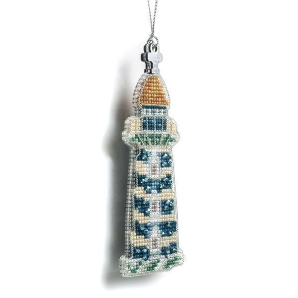 Plastic Cross-Stitch Kit &ndash; &ldquo;Christmas Ornament &ndash; Coastal Lighthouse&rdquo; (Double-Sided) FLX-146