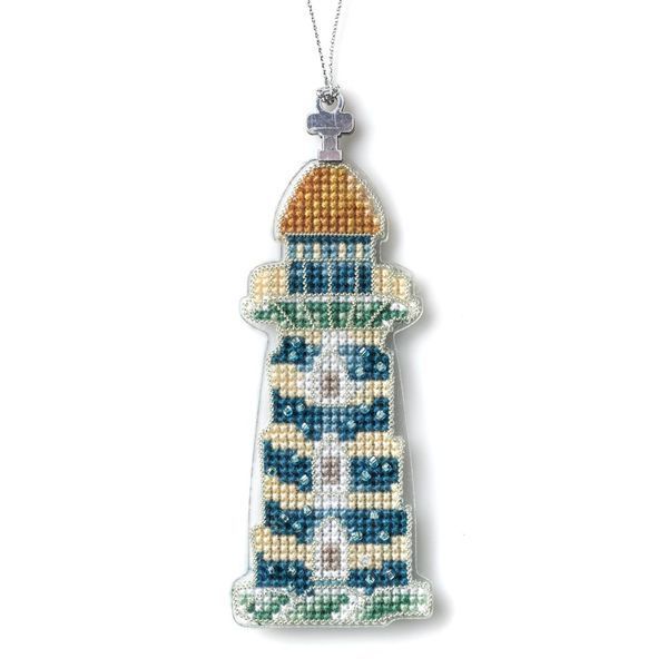 Plastic Cross-Stitch Kit &ndash; &ldquo;Christmas Ornament &ndash; Coastal Lighthouse&rdquo; (Double-Sided) FLX-146