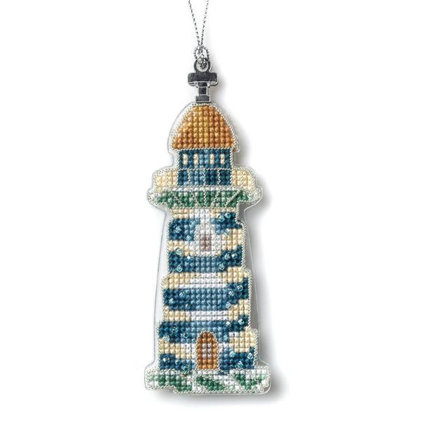 Plastic Cross-Stitch Kit &ndash; &ldquo;Christmas Ornament &ndash; Coastal Lighthouse&rdquo; (Double-Sided) FLX-146