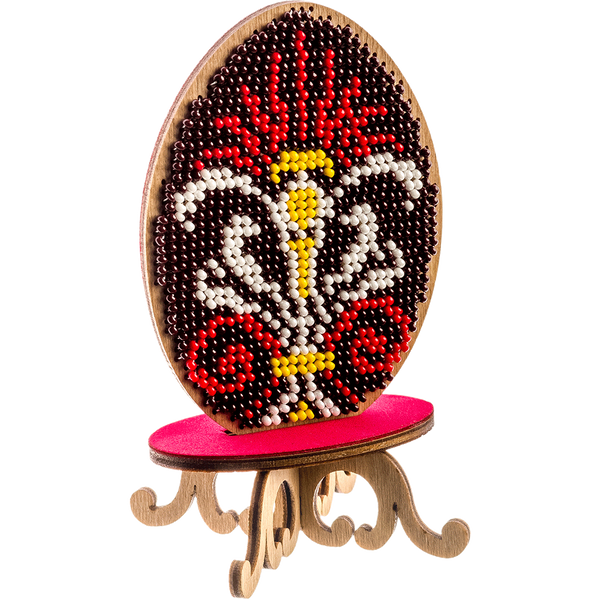 Wooden Bead Embroidery Kit &ndash; &ldquo;Easter Egg&rdquo; FLK-173