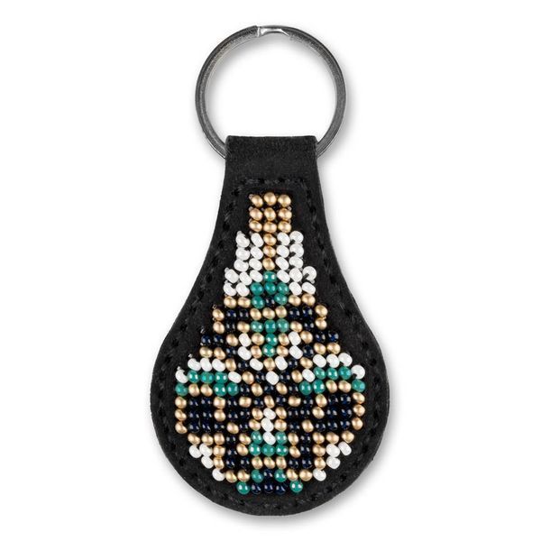 Faux Leather Bead Embroidery Kit &ndash; &ldquo;Keychain&rdquo; FLBB-091 Black