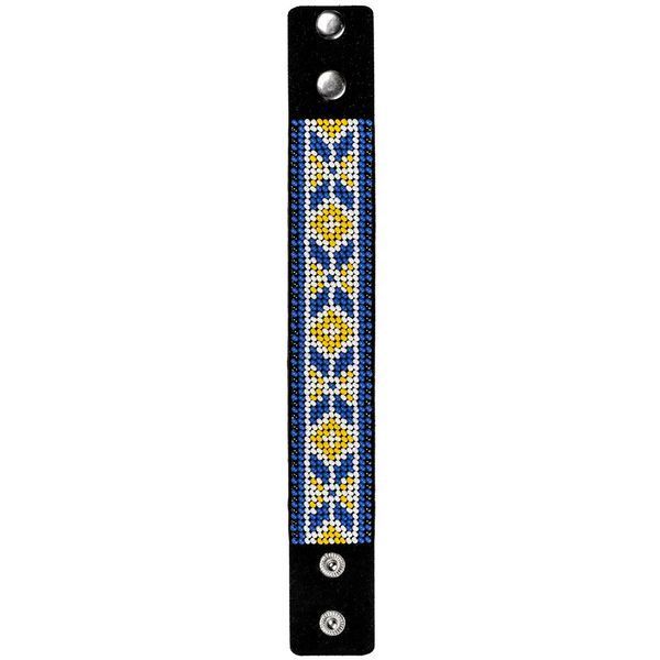 Faux Leather Bead Embroidery Kit &ndash; &ldquo;Bracelet&rdquo; (3 &times; 22 cm) FLBB-006 Black