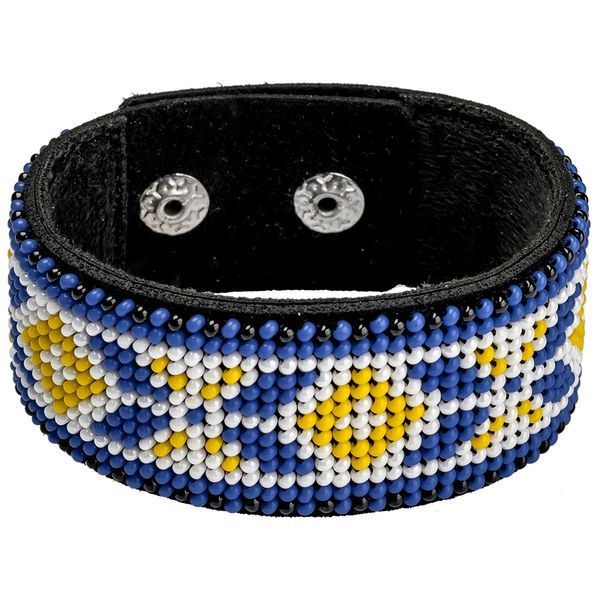Faux Leather Bead Embroidery Kit &ndash; &ldquo;Bracelet&rdquo; (3 &times; 22 cm) FLBB-006 Black