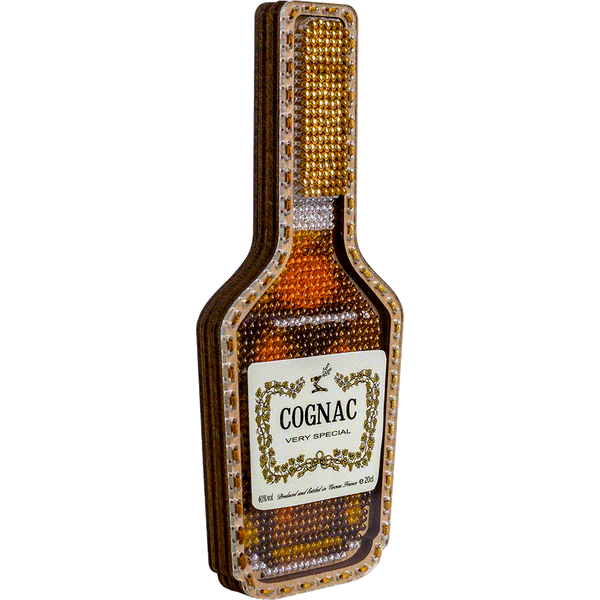 Wooden Bead Embroidery Kit &ndash; &ldquo;Cognac Bottle&rdquo; FLK-355
