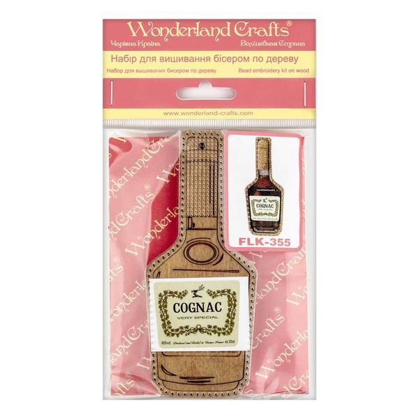 Wooden Bead Embroidery Kit &ndash; &ldquo;Cognac Bottle&rdquo; FLK-355