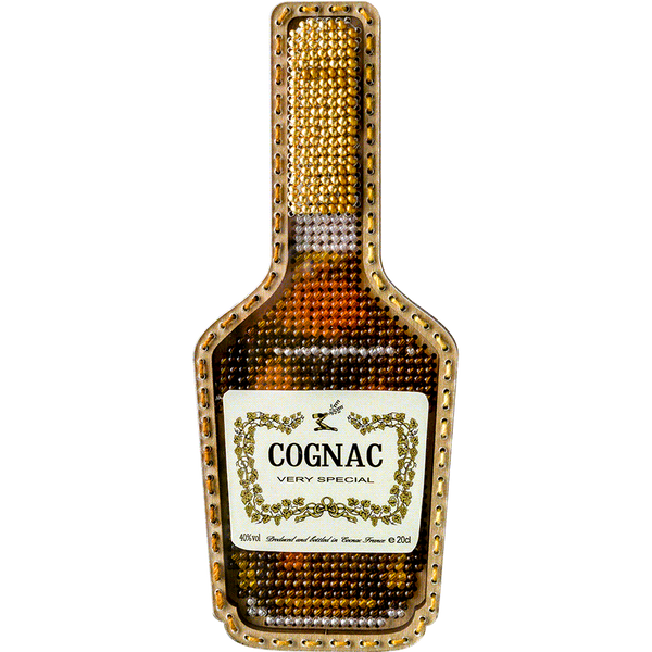 Wooden Bead Embroidery Kit &ndash; &ldquo;Cognac Bottle&rdquo; FLK-355