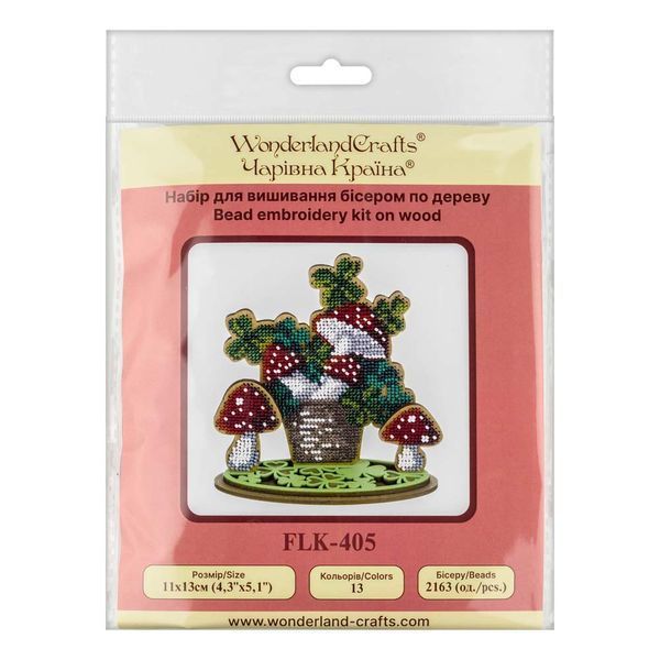 Wooden Bead Embroidery Kit &ndash; &ldquo;Lucky Amanita&rdquo; FLK-405