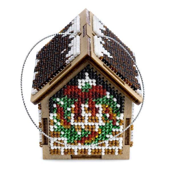 Wooden Bead Embroidery Kit &ndash; &ldquo;Winter House&rdquo; FLK-561