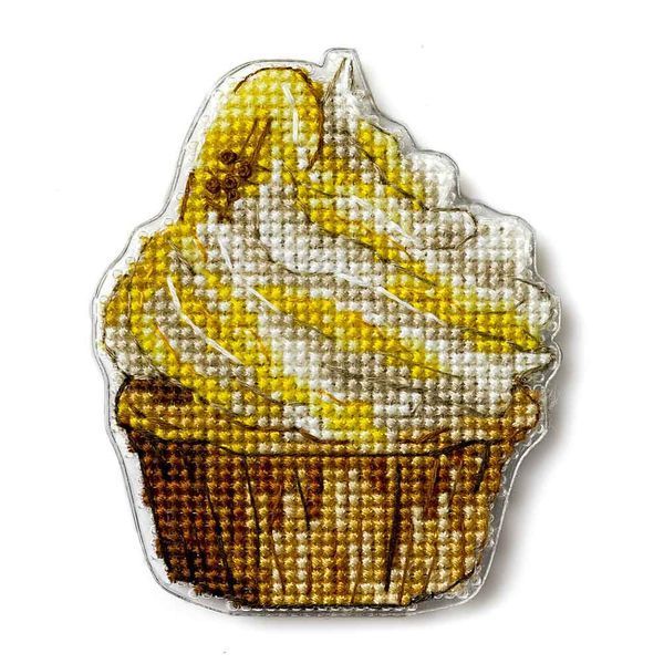 Plastic Cross-Stitch Kit &ndash; "Banana Cupcake" (Double-Sided) FLX-112