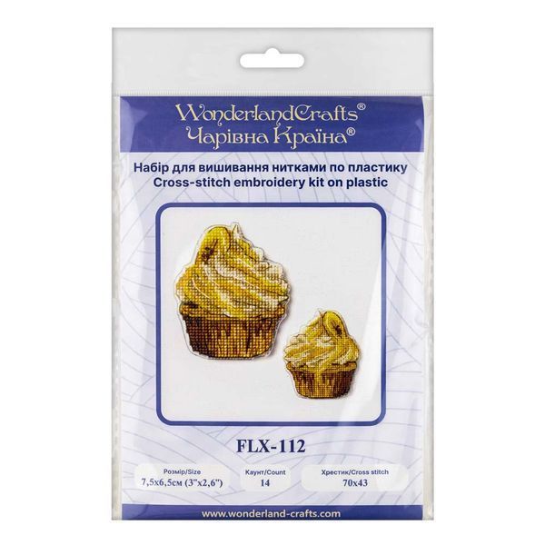Plastic Cross-Stitch Kit &ndash; "Banana Cupcake" (Double-Sided) FLX-112