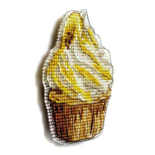 Plastic Cross-Stitch Kit &ndash; "Banana Cupcake" (Double-Sided) FLX-112