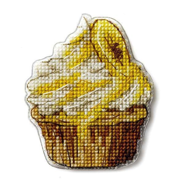 Plastic Cross-Stitch Kit &ndash; "Banana Cupcake" (Double-Sided) FLX-112
