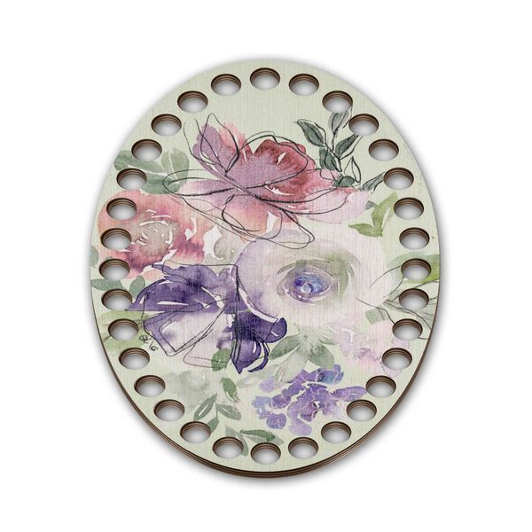Floss Organizer &ndash; &ldquo;Watercolor Flowers, Oval&rdquo; FLZ(P)-091