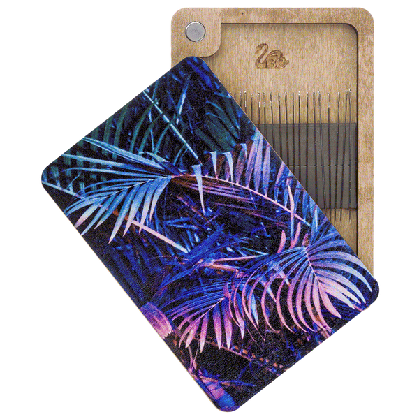 Magnetic Needle Case Rectangular &ndash; &ldquo;Neon Leaves&rdquo; FLZB(N)-084