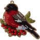 Wooden Bead Embroidery Kit &ndash; &ldquo;Christmas Ornament &ndash; Bullfinch on Branch&rdquo; FLK-324 FLK-324 photo 2
