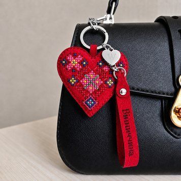 Faux Leather Cross-Stitch Kit &ndash; &ldquo;Bag Charm &ndash; Vinnytsia Region&rdquo; FLHL-138